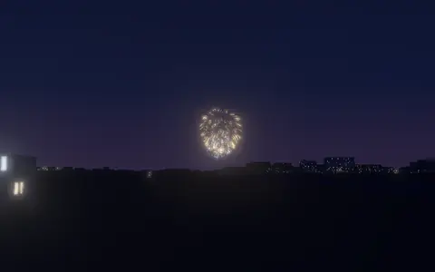 足立の花火の候補地から見た花火(ハナビューの3D表示)
