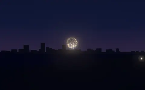 みなとみらいフェスティバル(横浜グリーンエクスポ応援)の候補地から見た花火(ハナビューの3D表示)