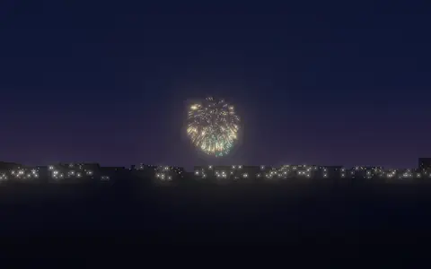 さぬき高松まつり 花火大会の候補地から見た花火(ハナビューの3D表示)