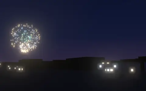 東京ディズニーリゾートの花火の候補地から見た花火(ハナビューの3D表示)